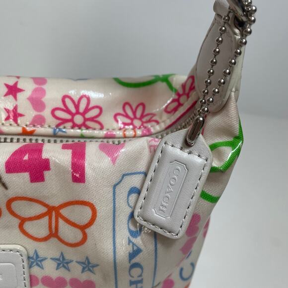 Y2K Coach Bandana Print Daisy Butterfly Mini Shoulder Bag FS8815 - Picture 6 of 12